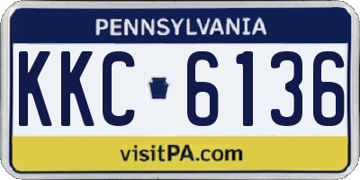 PA license plate KKC6136