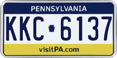 PA license plate KKC6137