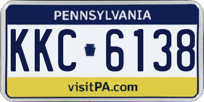 PA license plate KKC6138