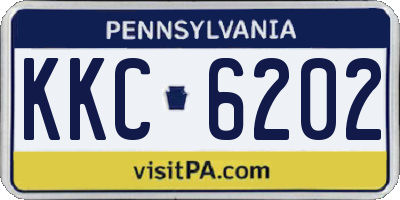 PA license plate KKC6202