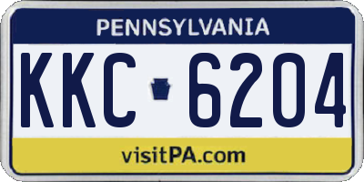 PA license plate KKC6204