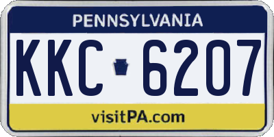 PA license plate KKC6207