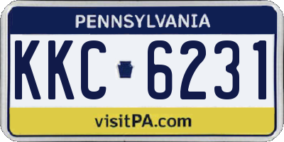 PA license plate KKC6231