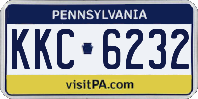 PA license plate KKC6232