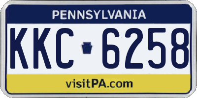 PA license plate KKC6258