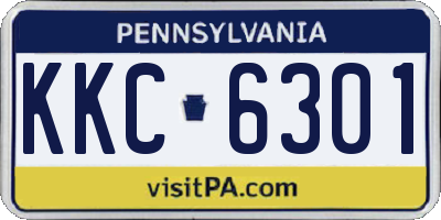 PA license plate KKC6301