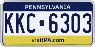 PA license plate KKC6303