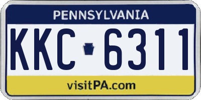 PA license plate KKC6311