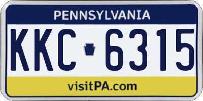 PA license plate KKC6315