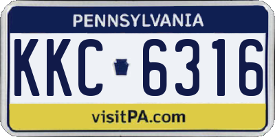 PA license plate KKC6316