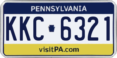PA license plate KKC6321