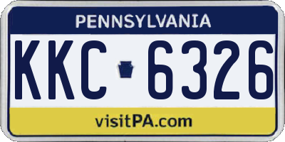 PA license plate KKC6326