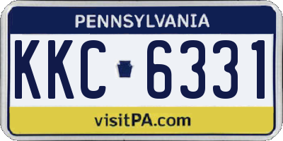 PA license plate KKC6331