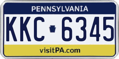 PA license plate KKC6345