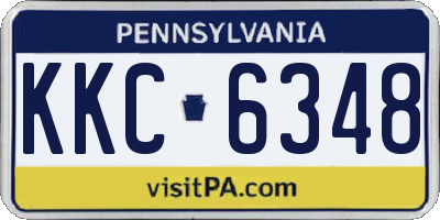 PA license plate KKC6348