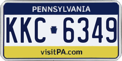 PA license plate KKC6349