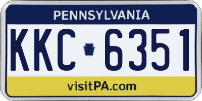 PA license plate KKC6351