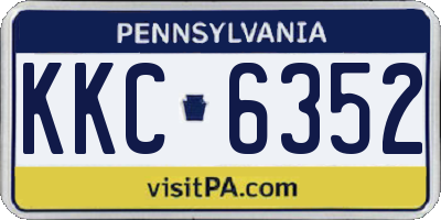 PA license plate KKC6352