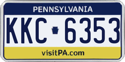 PA license plate KKC6353