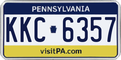 PA license plate KKC6357