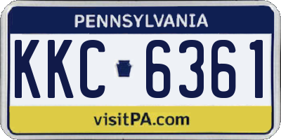PA license plate KKC6361