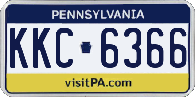 PA license plate KKC6366