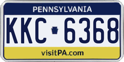 PA license plate KKC6368