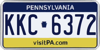 PA license plate KKC6372