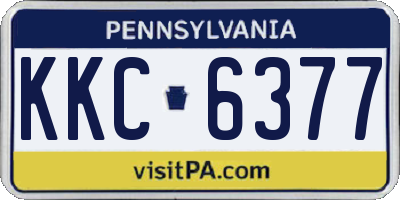 PA license plate KKC6377
