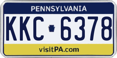 PA license plate KKC6378