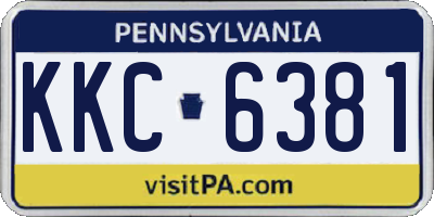 PA license plate KKC6381