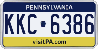 PA license plate KKC6386