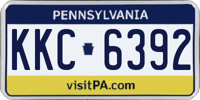 PA license plate KKC6392