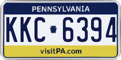 PA license plate KKC6394