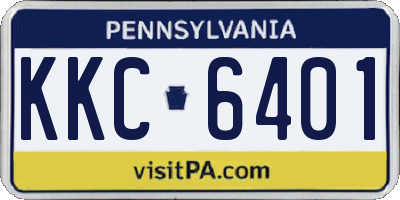 PA license plate KKC6401