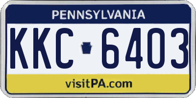 PA license plate KKC6403