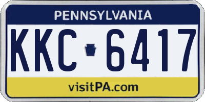 PA license plate KKC6417