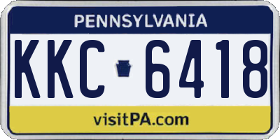 PA license plate KKC6418