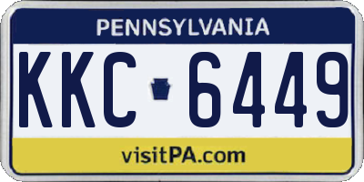 PA license plate KKC6449