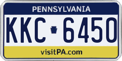 PA license plate KKC6450