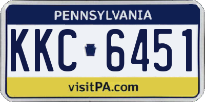 PA license plate KKC6451