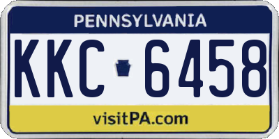 PA license plate KKC6458