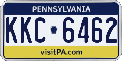 PA license plate KKC6462
