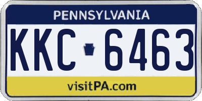 PA license plate KKC6463