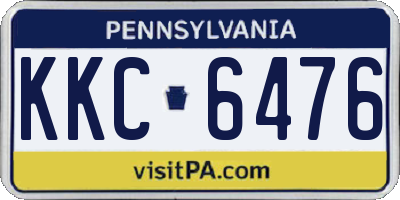 PA license plate KKC6476