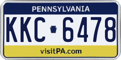 PA license plate KKC6478