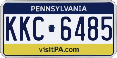 PA license plate KKC6485