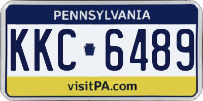 PA license plate KKC6489