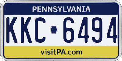 PA license plate KKC6494
