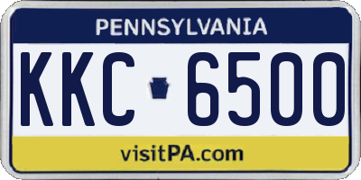 PA license plate KKC6500